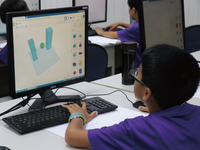 3D列印課程忠山國小學童操作情形圖片